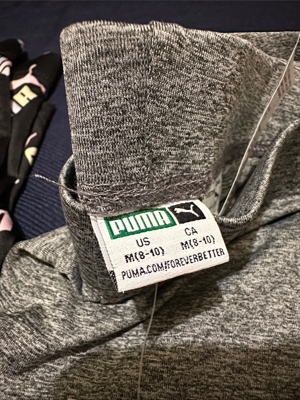 Puma Girls' Black Logo Print & Gray Legging Set - Puma Colors